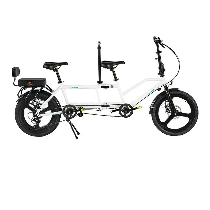 

20 Inche Folding Tandem Bike Adult 3-Seater Bikes 7-Speed City Travel 2 people Tandem Bicycles For Outdoor Beach Cruiser