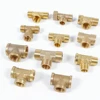 Pneumatic Plumbing Brass Pipe Fitting Female/Male Thread BSP 1/8 1/4 3/8 1/2 Tee Type Copper Fittings Water Oil Gas Adapter