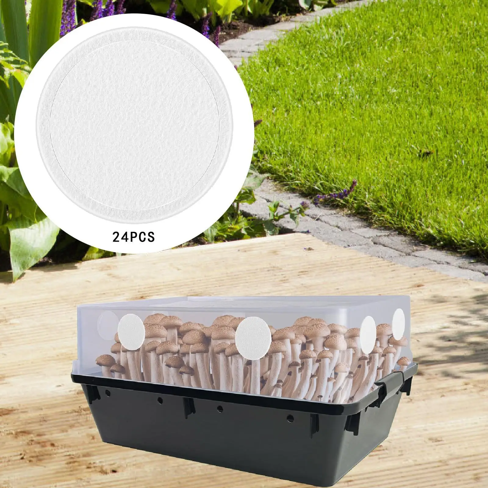 24x Monotub Filter disks Filter Pad Replacements Practical Mushroom Growing