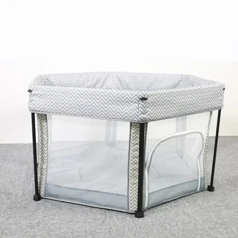 Portable Lightweight Mesh Baby Crib Indoor Child Protective Fence Baby Playpen