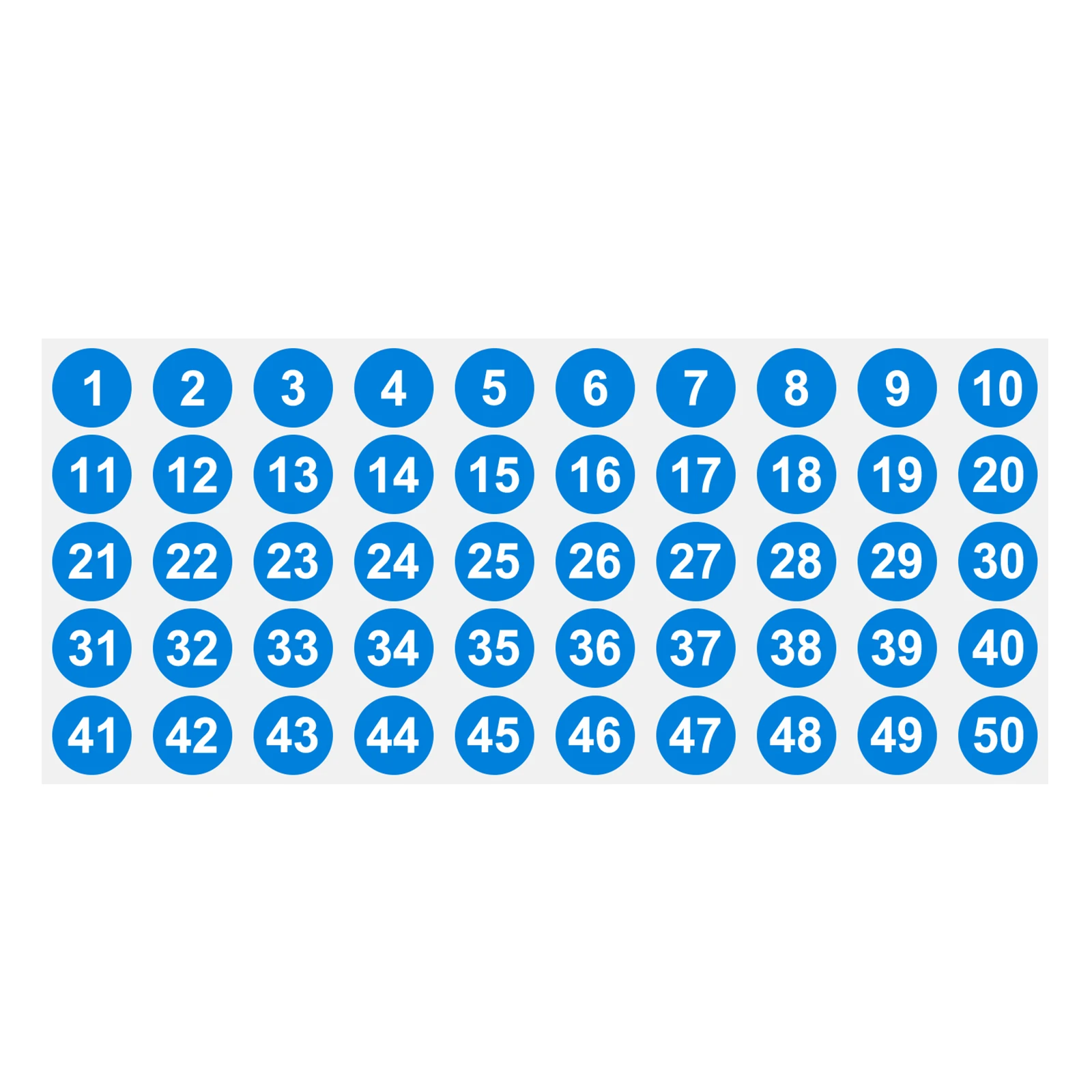 1부터 50까지의 숫자 스티커 비닐 연속 숫자 스티커 원형 라벨 자가 접착 도트..
