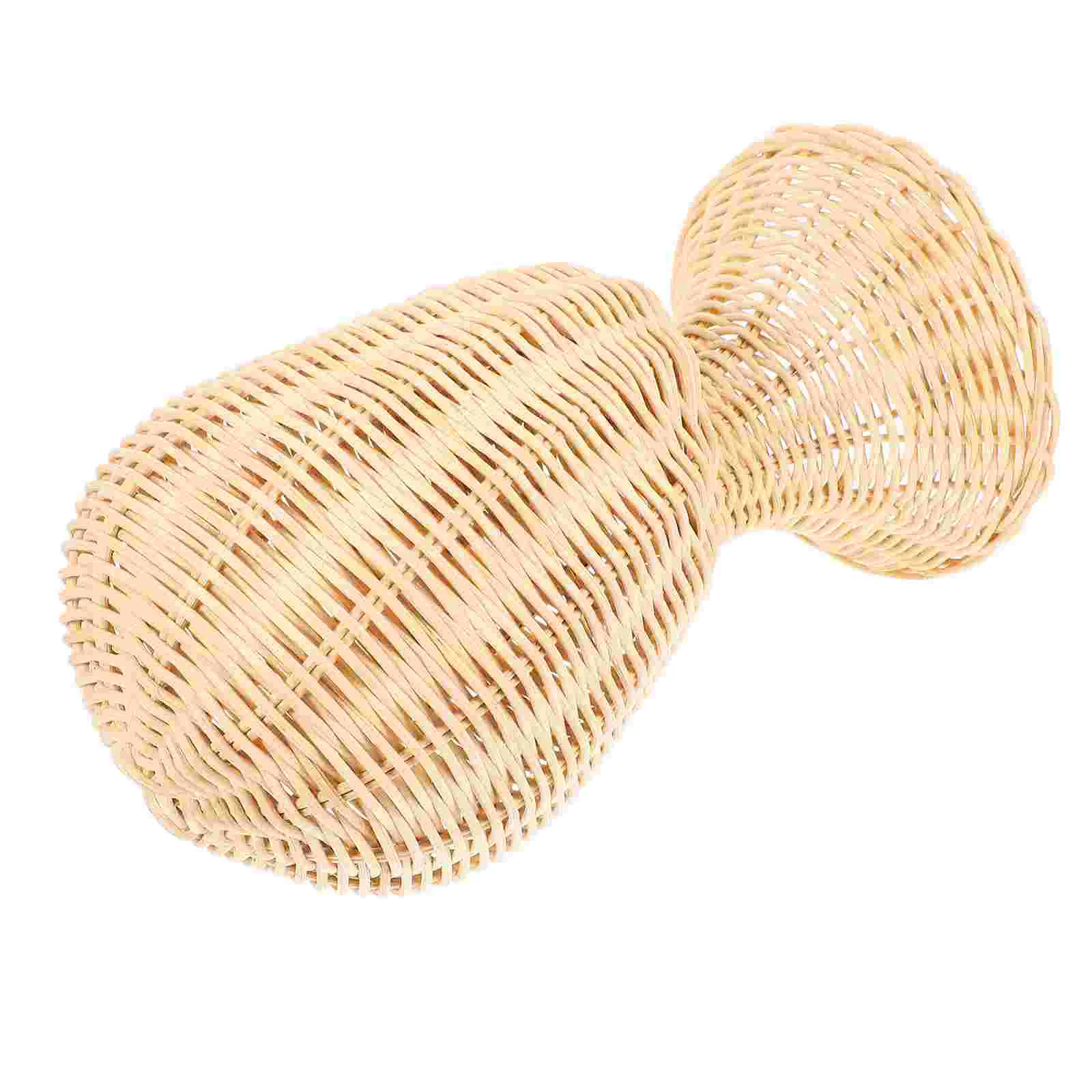 Rattan Hat Display Stand Mannequin Cap Holder Model Head Beige Heads for Hats Photography Baby 6