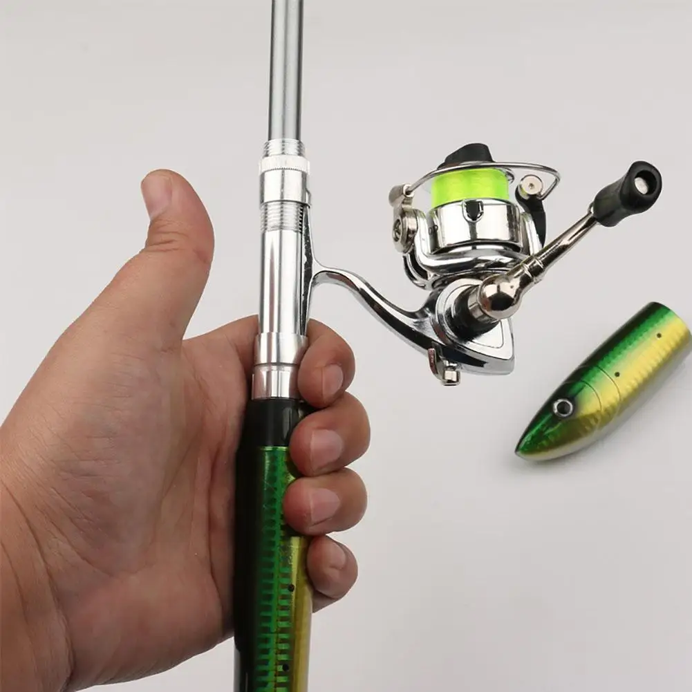 Pocket Fishing Rod with Spinning Reel Pocket Fishing Pole with Reel Wheel  Mini Pen Shape Fishing Rod and Reel Combos for River, Lake, Reservoir, Ice