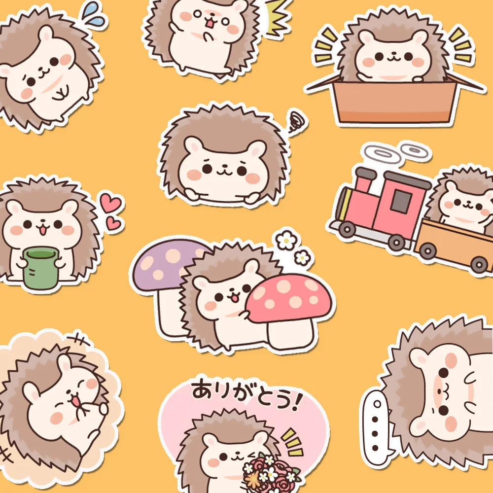 21PCS Cute Hedgehog Stickers, Animal Scrapbooking Stickers for Laptops and Water Bottles , Envelope Seals, Party Favors