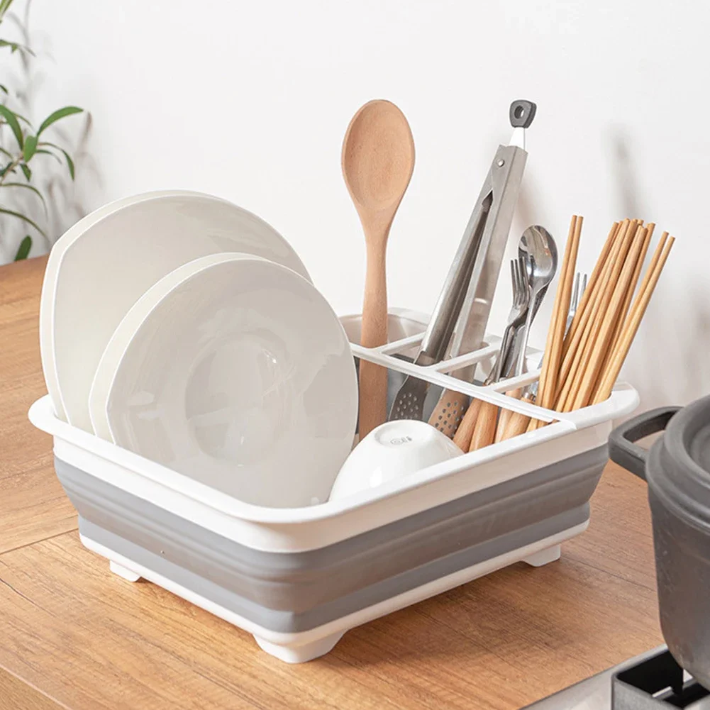 Description Picture 5 of itemKitchen Dry Storage Basket Drainer Organizer Foldable Dish Rack Dinnerware Bowl Rack Tableware Plate Storage Kitchen Accessories