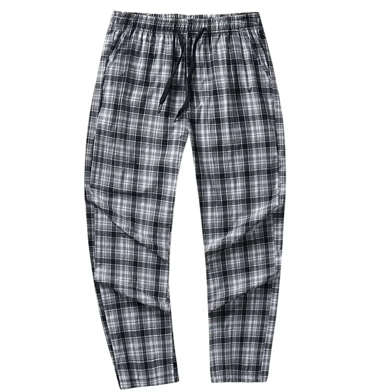 

Men'S Versatile New Checked Straight Pants Korean Version Of Youth Handsome Casual Loose Spring And Summer 9-Point Trousers