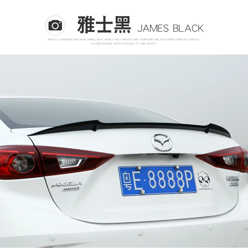 

High quality ABS material Coupe spoiler For Mazda 3 M3 Axela 2014 to 2017 year spoiler Primer or any color for Mazda 3 Axela