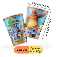 Grizzly and The Lemmings Cartoon Party Supplies Disposable Tableware Paper Plates Kids Birthday Party Decor Baby Shower Gifts 1