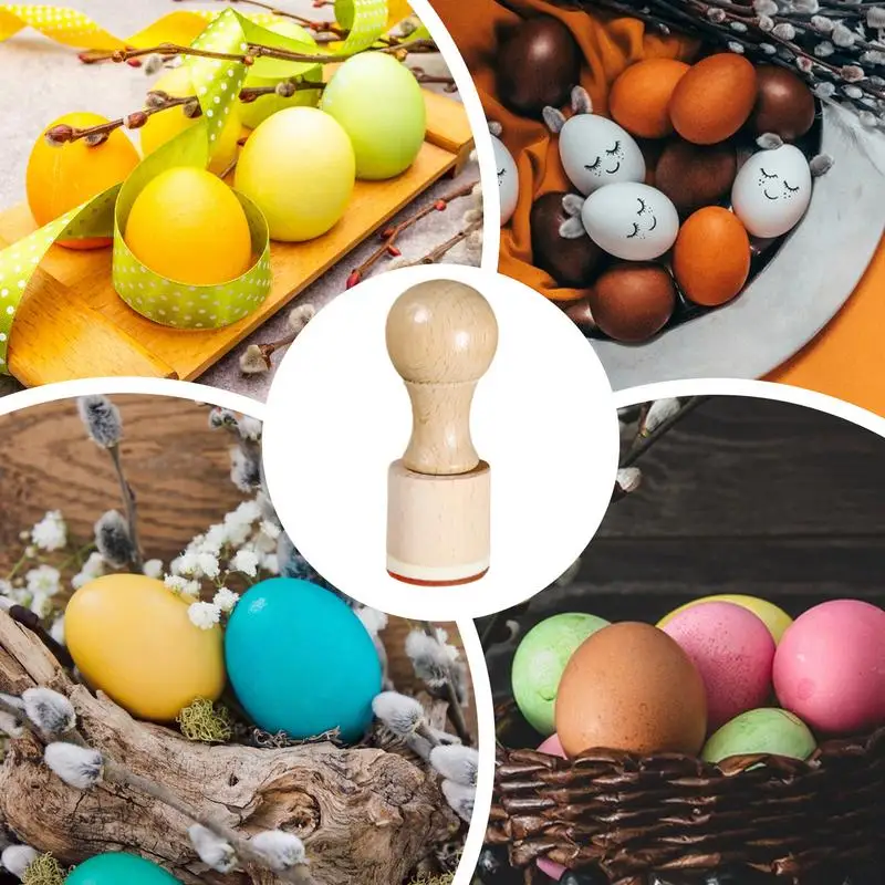 Egg Stamper For Chicken Eggs Chicken Egg Rubber Stamper Labels Wooden Stamps Multi-Functional Fresh Markers Exquisite
