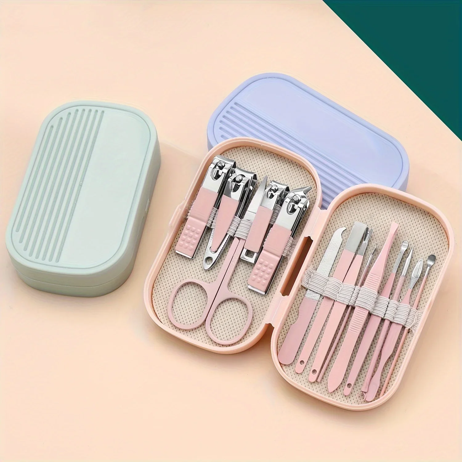 14pcs Stainless Steel Manicure And Pedicure Tool Set with Modern-style Concave-edged Nail Clippers Grooming Tools Nail Care Set