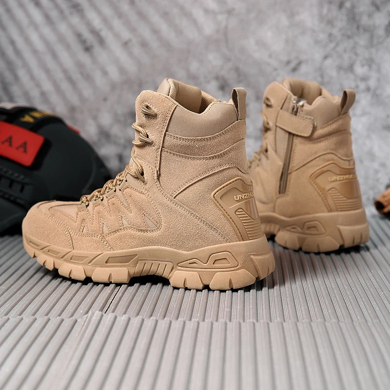 

Men Tactical Boots Army Boots Mens Military Desert Waterproof Work Safety Shoes Climbing Hiking Shoes Ankle Men Outdoor Boots
