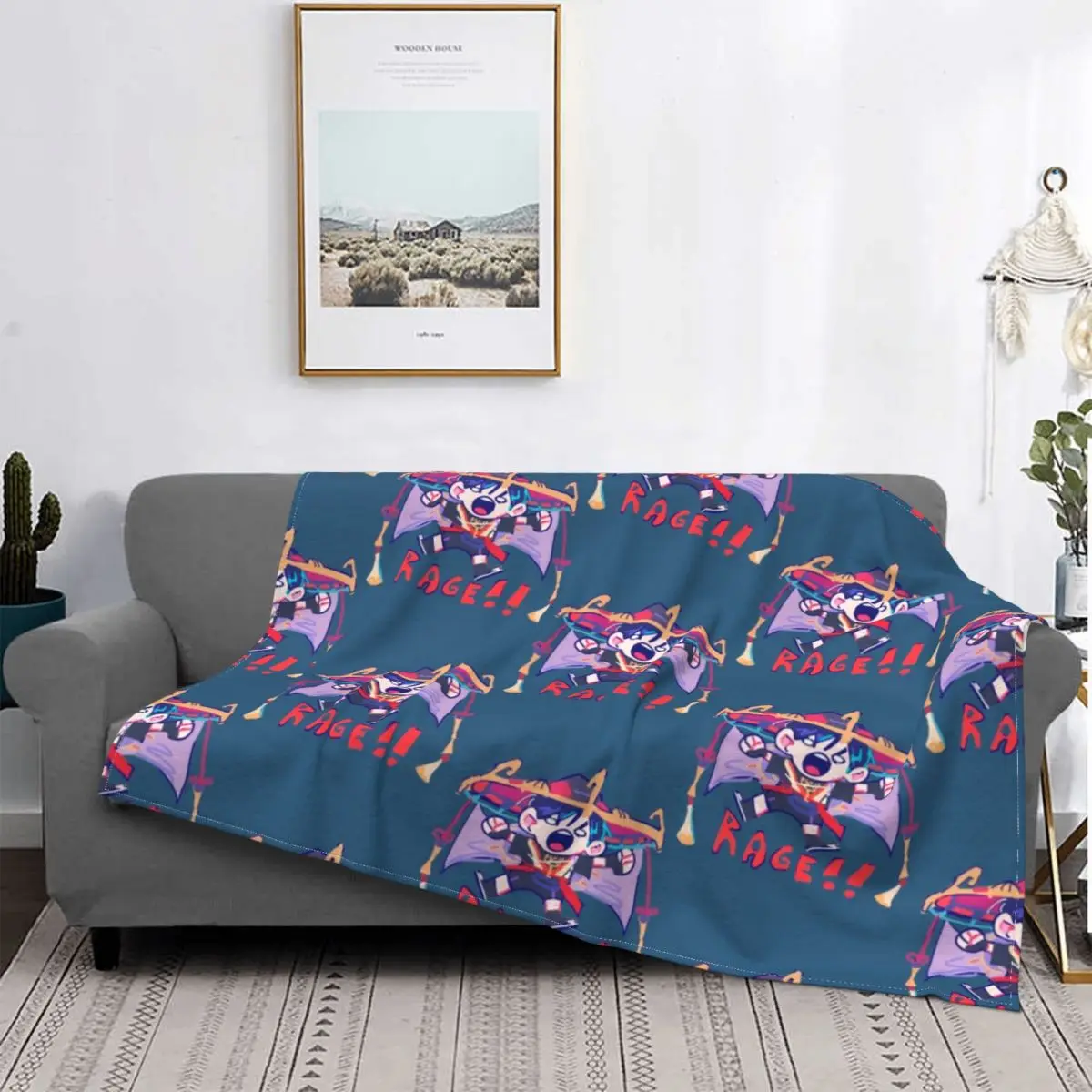 

Ударные одеяла Rage De Scaramouche Genshin, флисовый Текстильный декор, многофункциональные теплые Пледы для дома, дивана, покрывала