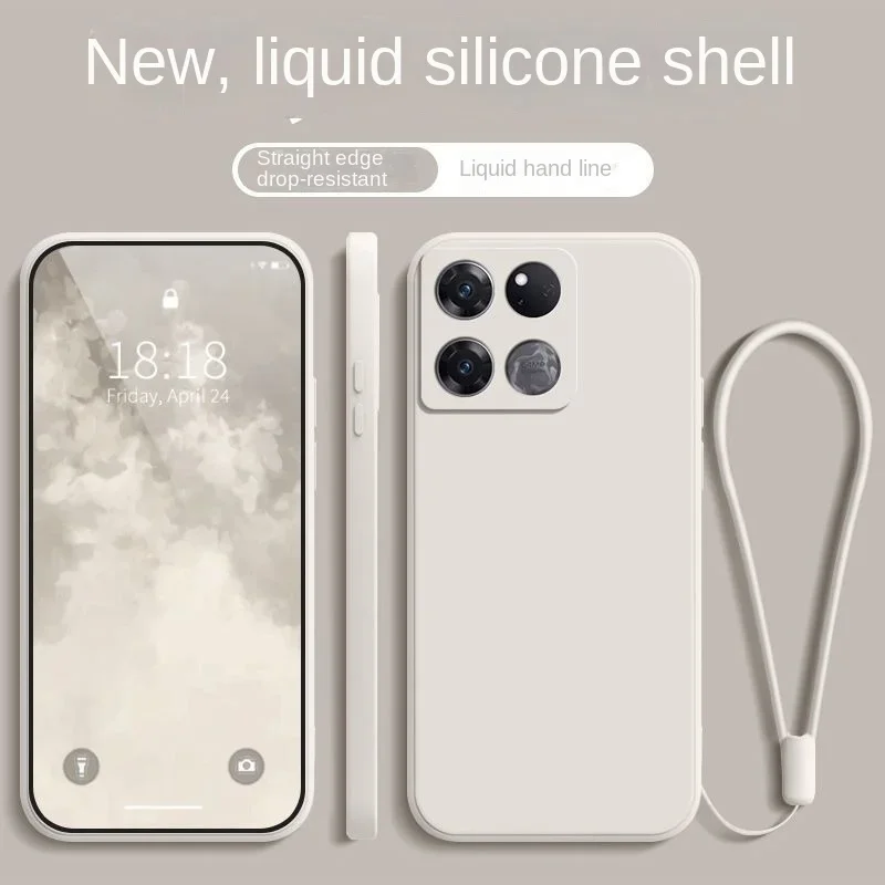 Liquid Silicone Lanyard Ring Holder Case with Camera Lens Protection