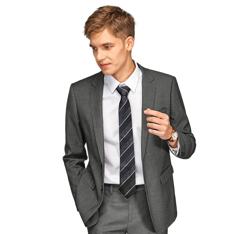 Mens Suits Blazer Pants Fashion Business Casual Slim-fit Formal Dress Banquet Work English Style Evening Dress Solid Color mens suit