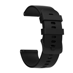 Universal Silicone Sports Watch Strap - 20mm/22mm Adjustable Band for 22MM (Black)