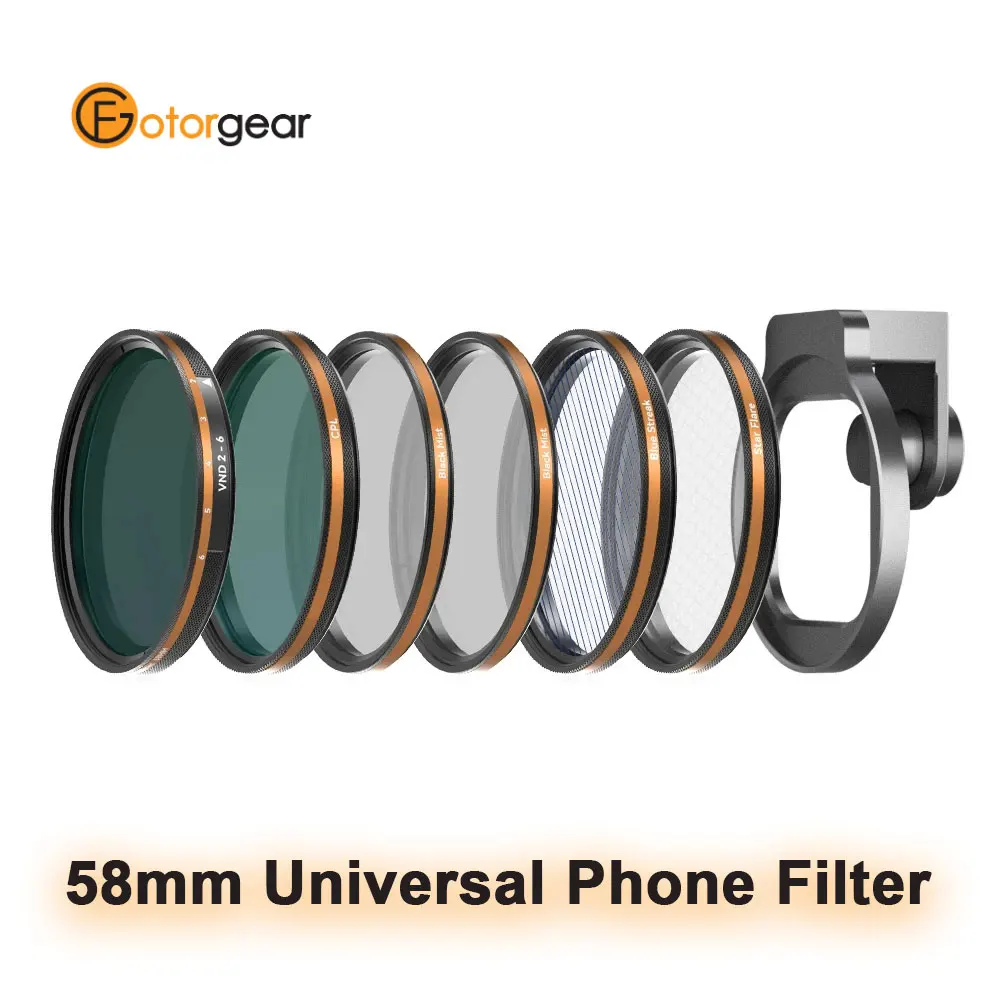 Fotorgear Universal Phone Lens Filter 58Mm Filter Cpl Nd Black Mist Star Filter Per Iphone 12 13 14 Pro Max Xiaomi Huawei Oppo