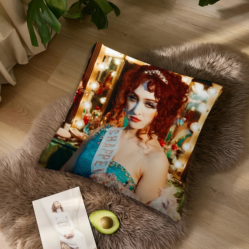 Hot Singer Chappell Roan Pillow Case Sofa Living Room Bedroom Headboard Backrest Cushion Square Cushion Nap Time 2