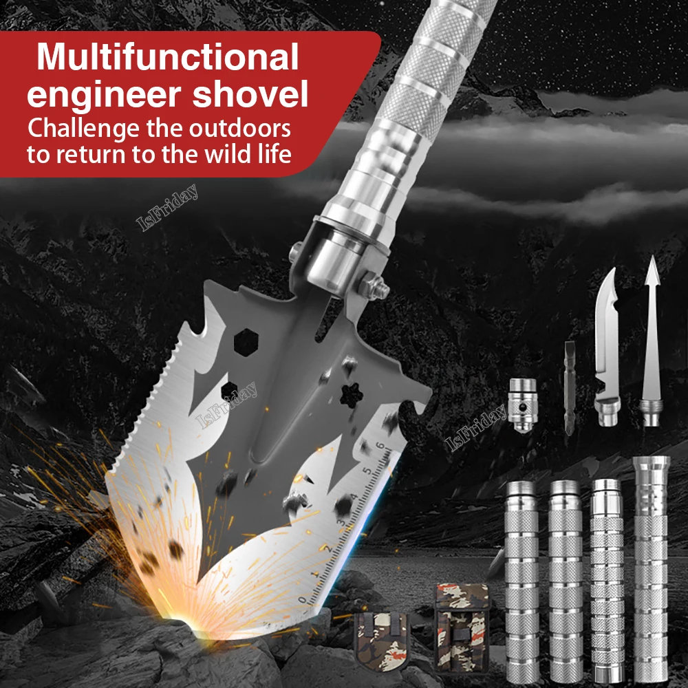 Outdoor Multi-purpose Shovel Garden Tools Folding Military Shovel Camping Defense Security Tools Nuggets Tools Snow Shovel Set