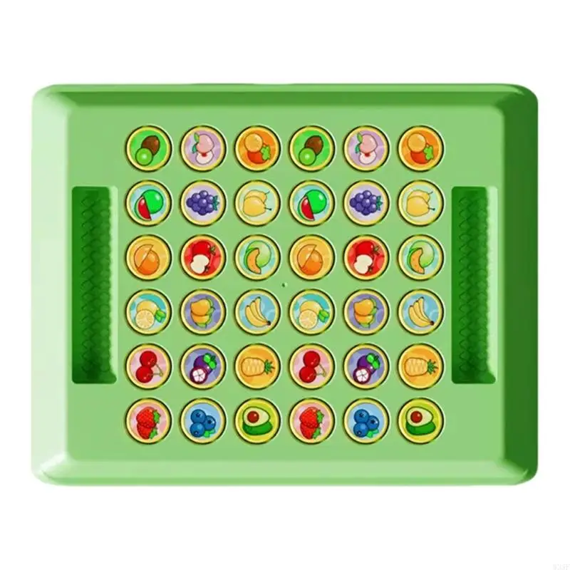 W3JF Memory Matching Game Animal/Fruit Chess Matching Cards Educational Toy