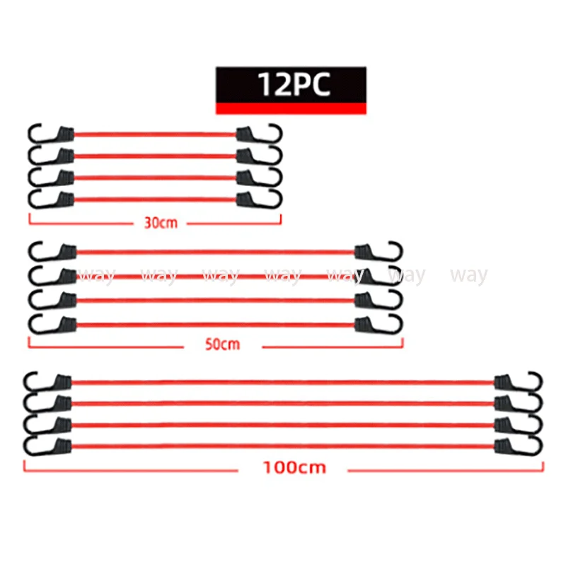 Elastic Bungee Cords with Hooks Rope Luggage Packing Strap Cargo Net for Motorcycle Bike Travel Camping Hiking 9/12PCS cargo straps cargo tie down strap tie down straps lashing strap bungee straps