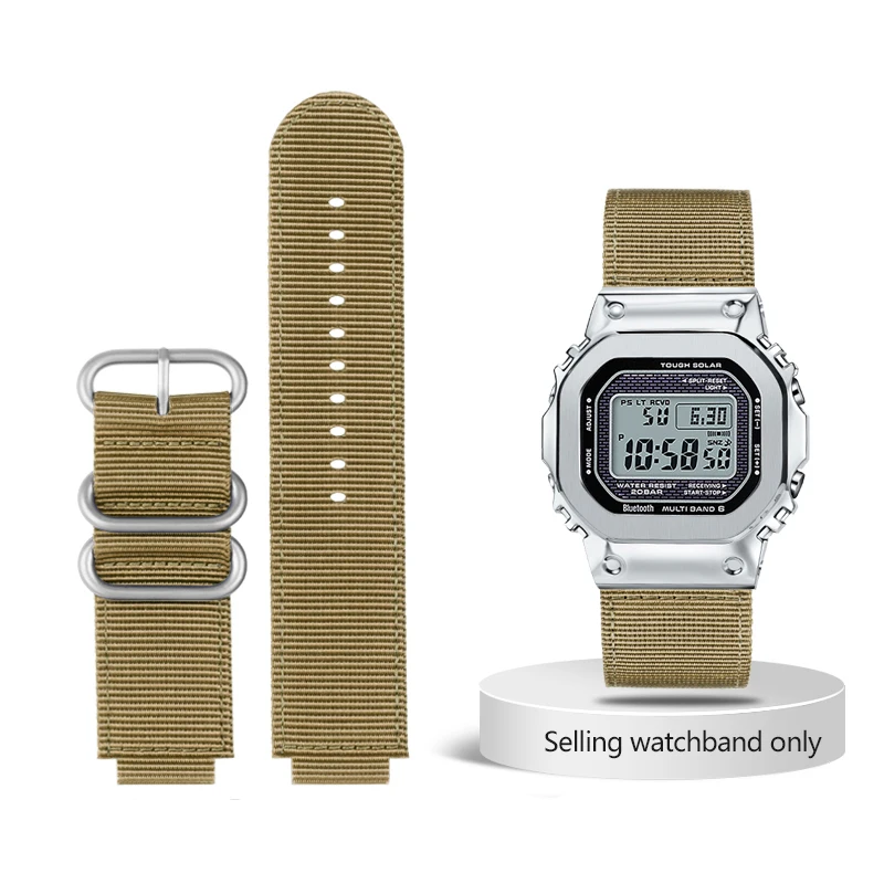 thumbnail image 1 of Correa de nailon DW5600 para reloj G-SHOCK C-asio GW6900 DW-5600 GW-B5600 GA-110 GM-5600 Pulsera deportiva impermeable para exteriores, 1 of 5