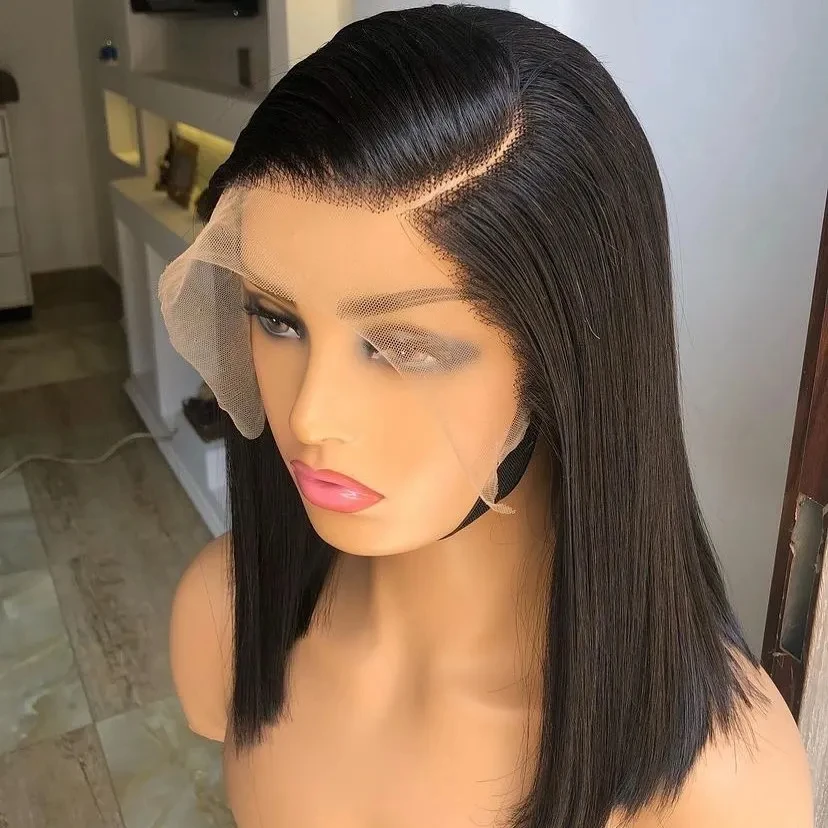 

4x4 Lace Closure Straight Bob Wig Pre Plucked Glueless Hd Transparent Lace Wigs For Black Women 13x4 Lace Front Brazilian Hair