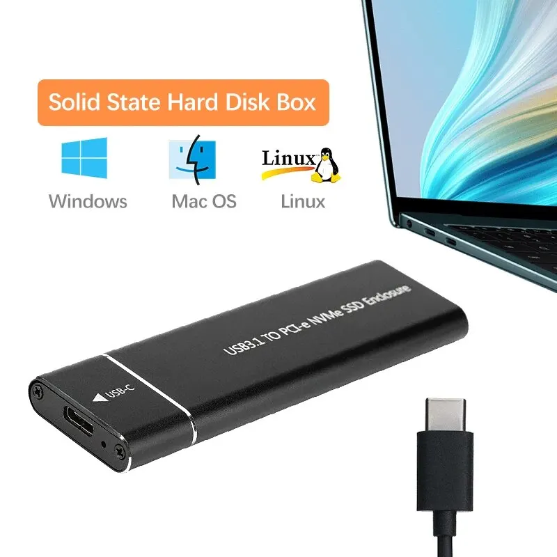 M2 NVME USB3.1 SSD Enclosure Mobile Case Support Protocol To Type-C Solid State Metal External Hard Disk Case Laptop Phone m2 ssd enclosure