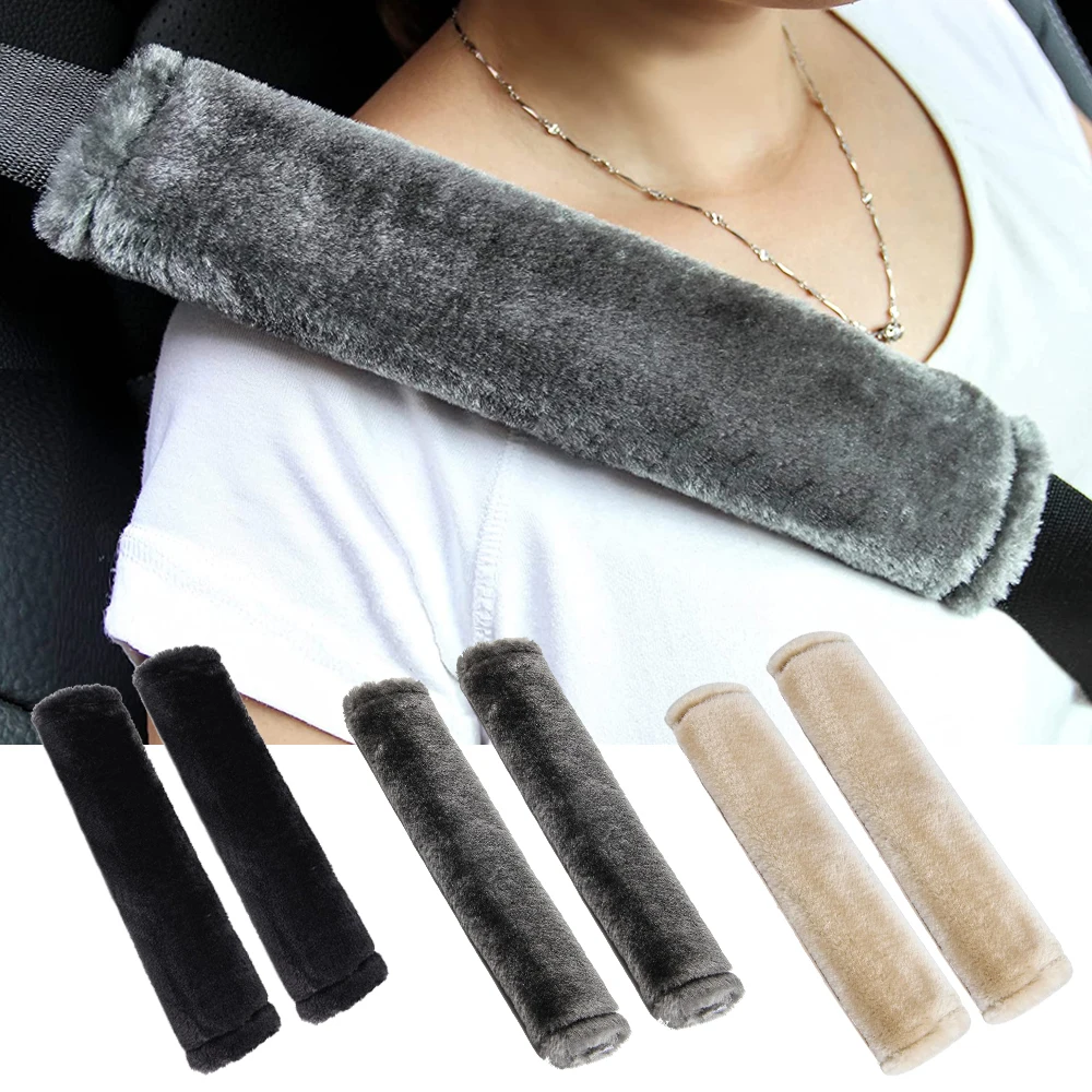 POKSRI Copertura Per Cintura Di Sicurezza In Vera Pelle Bovina, Copertura Per Cintura Di Sicurezza Dell'auto, Cuscino Per Spalla, Accessori Per Conducente, Zaino, Borsa A Tracolla (Vinaccia - Foto 3