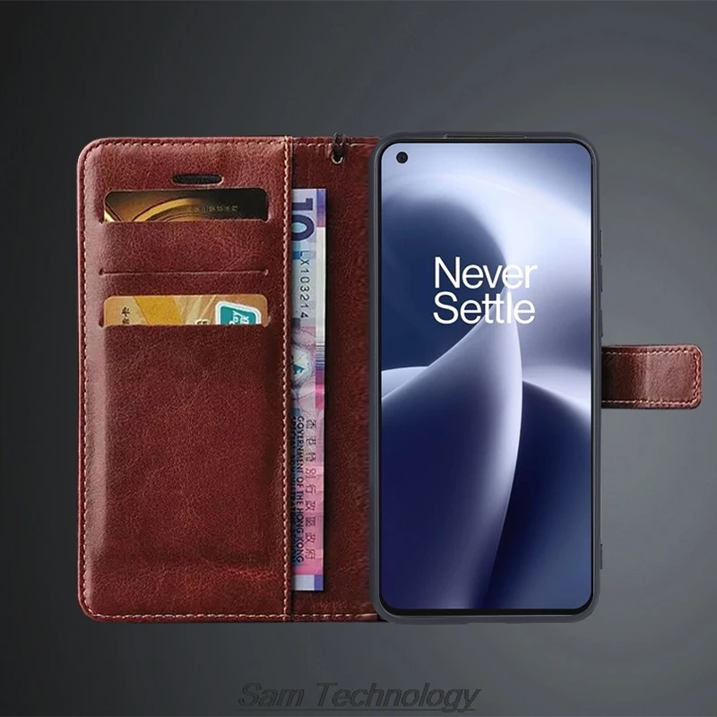 Retro Leather Flip Cover Wallet Case with Card Holder for OnePlus – Stylish and Functional Protection