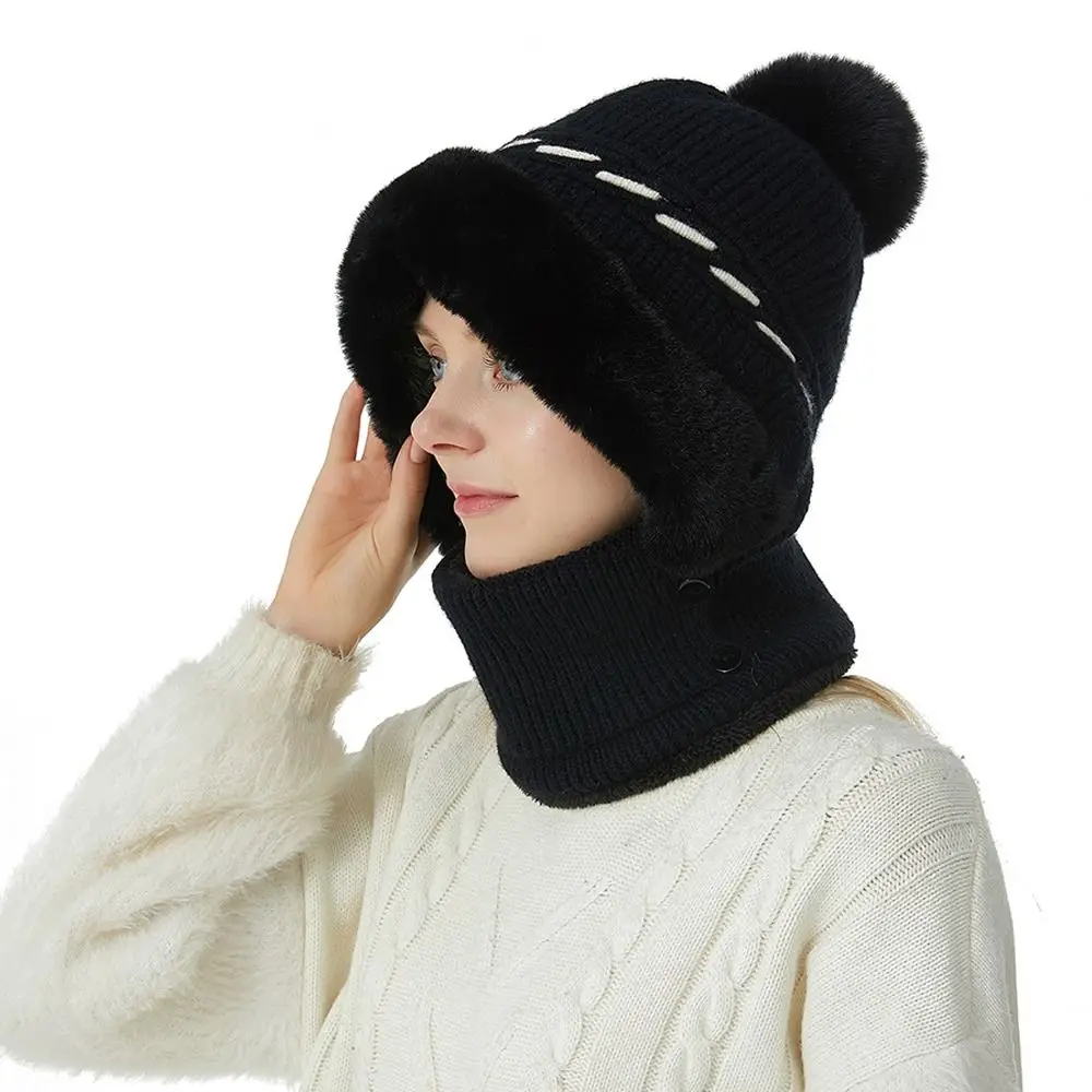 

Winter Knitted Hat New Multipurpose Plush Beanie Cap Warmer Face Cover Neck Caps Outdoor
