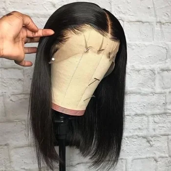 Bob Wig Human Hair 200% Density 13x4 HD Lace Frontal Short Straight Lace Front Bob Wigs For Black Women Human Hair Pre Plucked 1