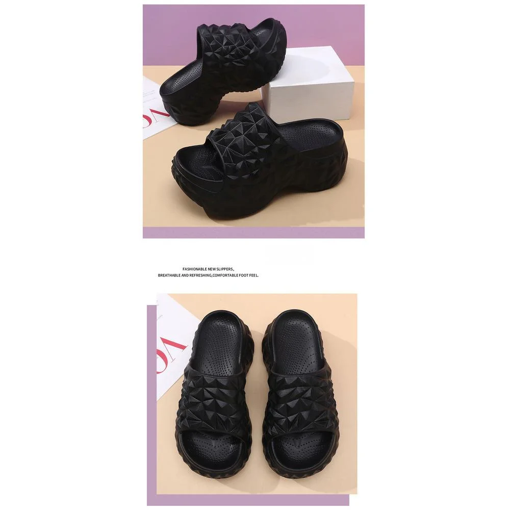 High Heeled Sandals For Women In Summer Thick Soled And High Heeled Flip Flops Wear Resistant Breathable And Non Stinky Foot Slippers_voghion.com