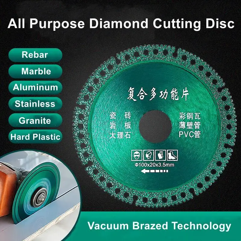 3/5 stücke 100mm Verbund Multifunktionale Schneiden Sägeblatt Diamant Kreissäge Disc Metall Fliesen Rock Marmor Rohr Wand schneiden – Detail 5