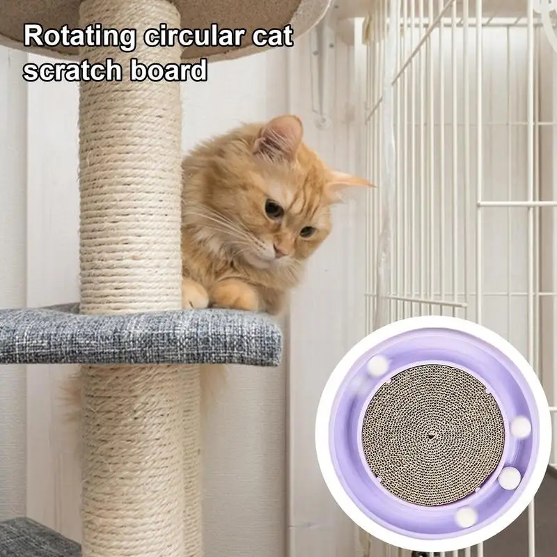 Cat Scratchers For Indoor Cats 2 In 1 Corrugated Paper Flying Disc Scratcher Mat Colorful Thick Cat Scratcher Mat Floor