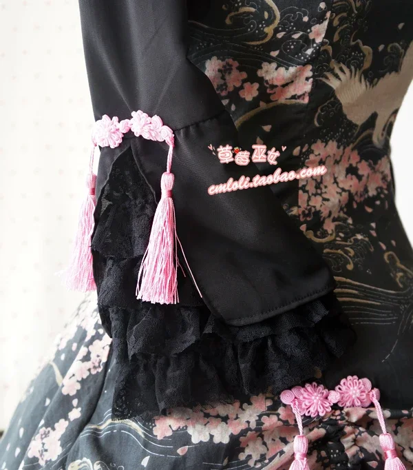 Strawberry Witch Made Chinese Style Three Quarter Sleeve Printed Qi-wa Lolita Dress