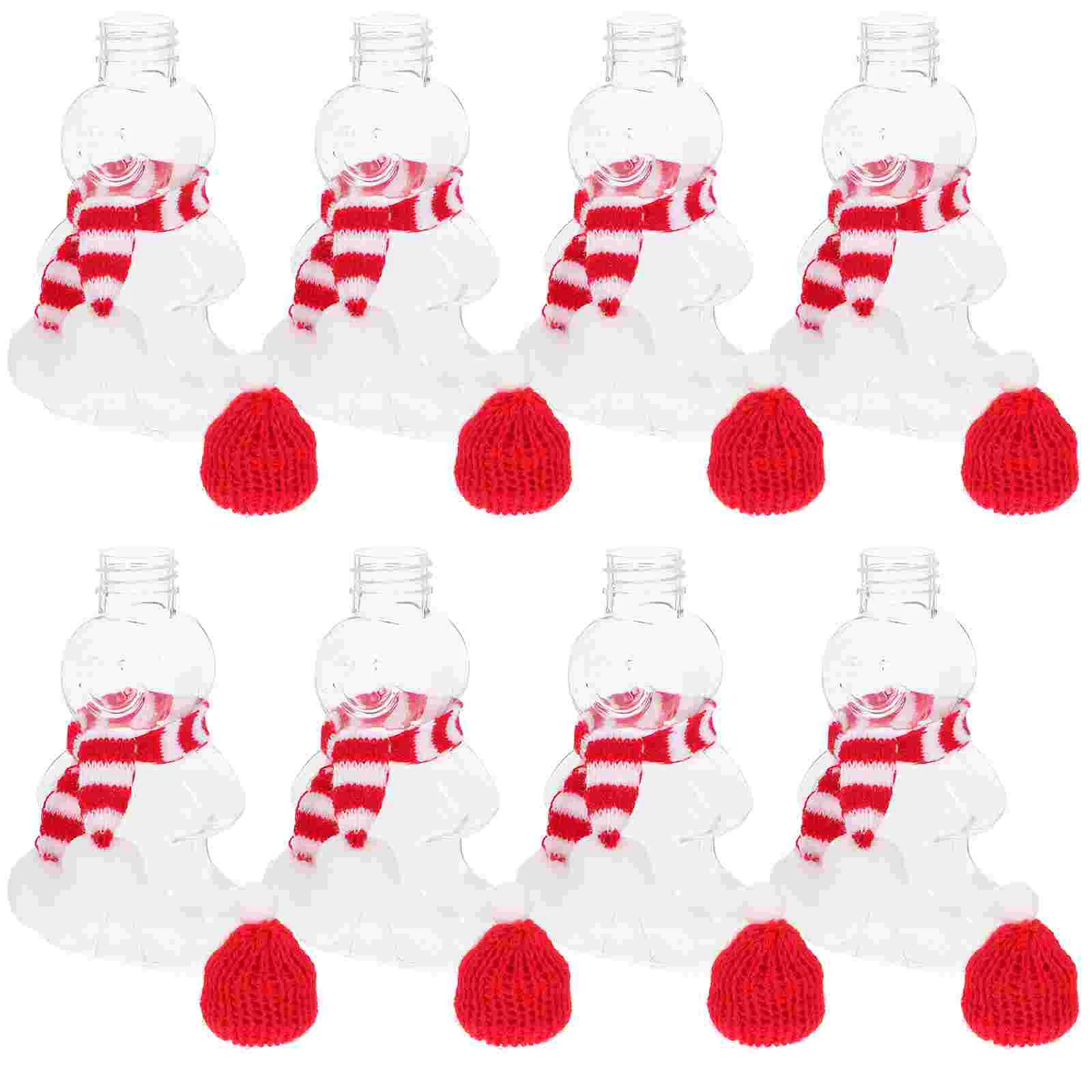 

Christmas Gingerbread Man Bottles Empty Juice Drink Bottle Beverage Bottles With Scarves Hats Party Favors