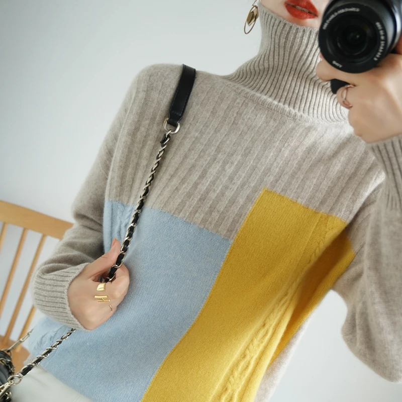 wool-sweaters-for-women-multicolor-220g-pullover-long-sleeve-tops-women's-sweater-jersey-korean-fashion-100-pure-wool-2022-sale