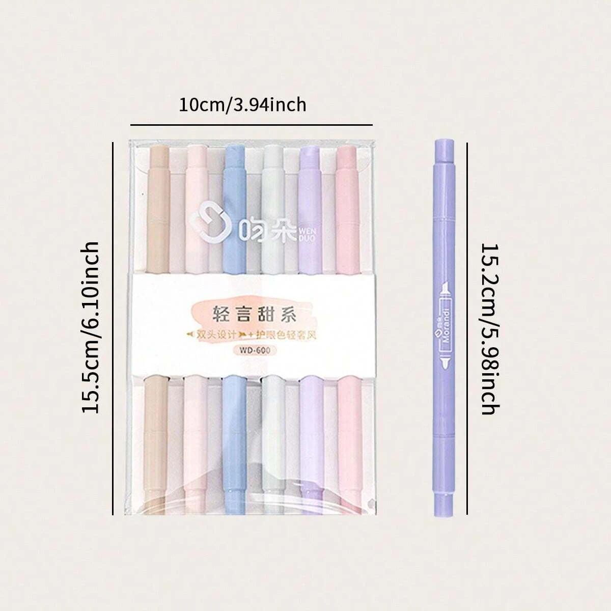 6pcs, Doodle Light Word Fluorescent Pen With Soft Head For Journaling, Colors For School, Writing Pens, Colored Markers