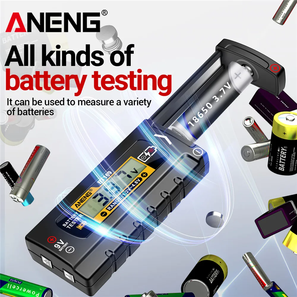 Digital Display Battery Tester Volt Checker for AA AAA 9V Button Multiple Size Universal Battery Tester Voltage Meter Tools