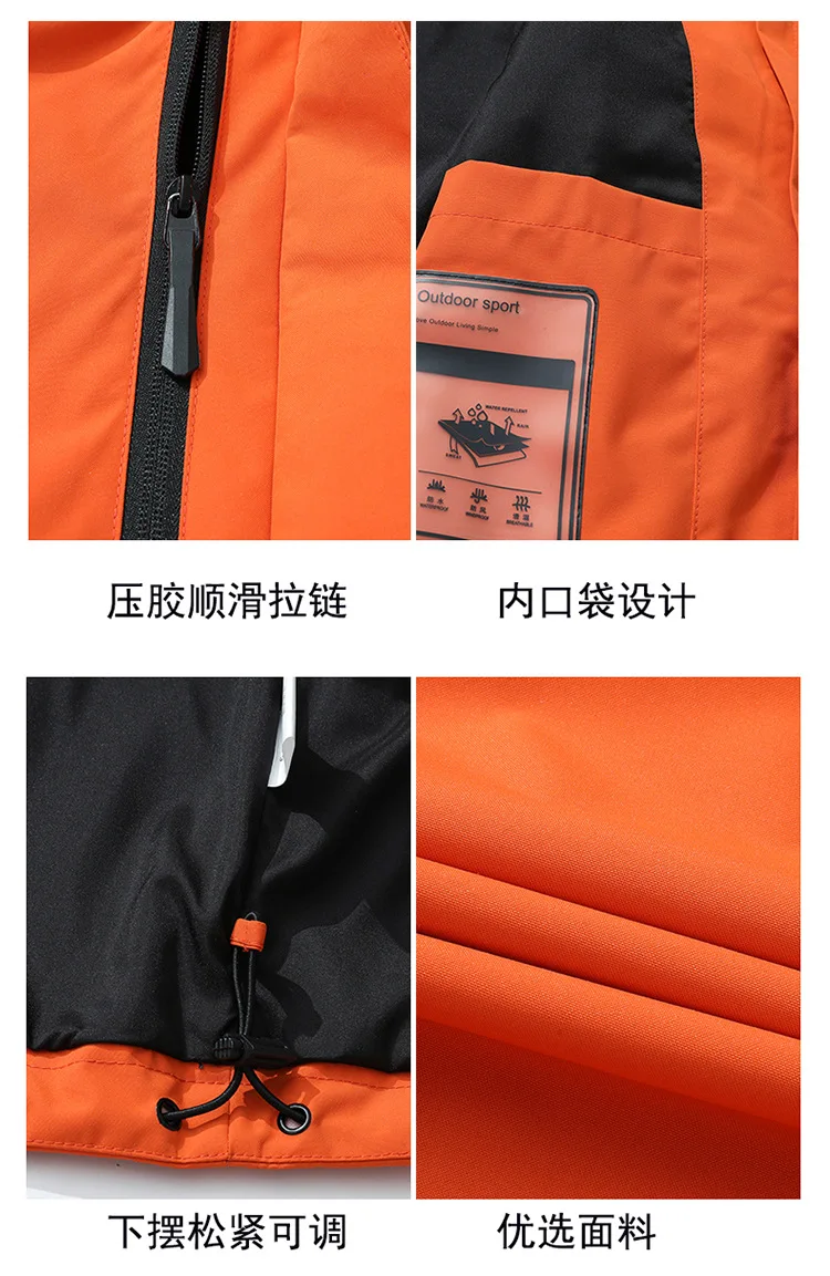 Drei-in-Eins-Winterjacke für Herren und Damen, zweiteiliges Set, abnehmbare, winddichte, wasserdichte, warme und dicke Ski-Arbeitskleidung – Detail 16