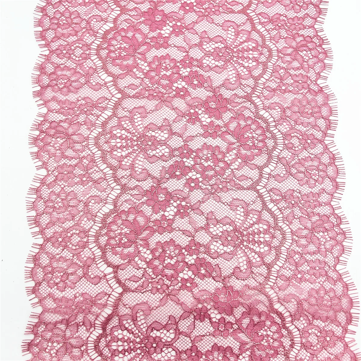 3M/lot 24cm Pink With Foil Shimmer Foil Eyelash Lace 5