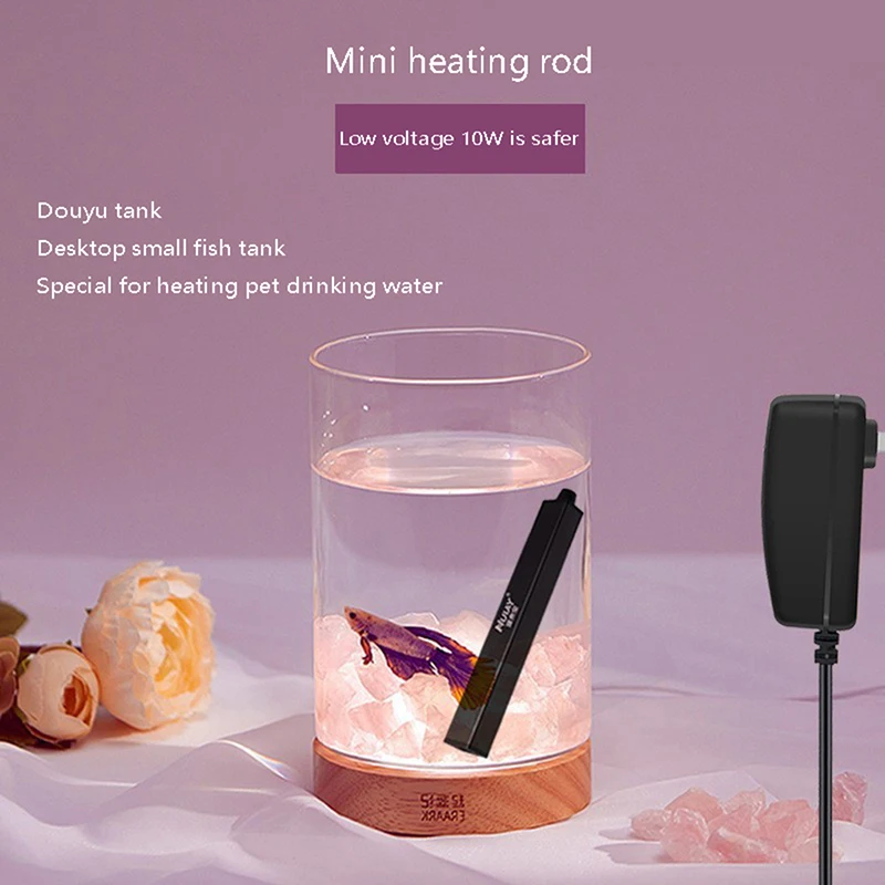 5W/10W Mini Aquarium Heater USB Charging Small Fish Tank Heater Energy Saving Over Temperature Protection Accessories
