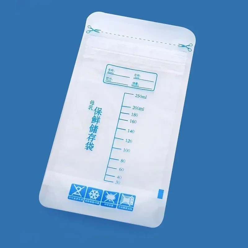 Breastmilk Storage Bag Self Standing Baby Food Storage Containers No Leak Milk Freezer Bags Safe Feed BPA Free 250ML 10 20 30Pcs baby food storage containers food pouch breastmilk storage bags
