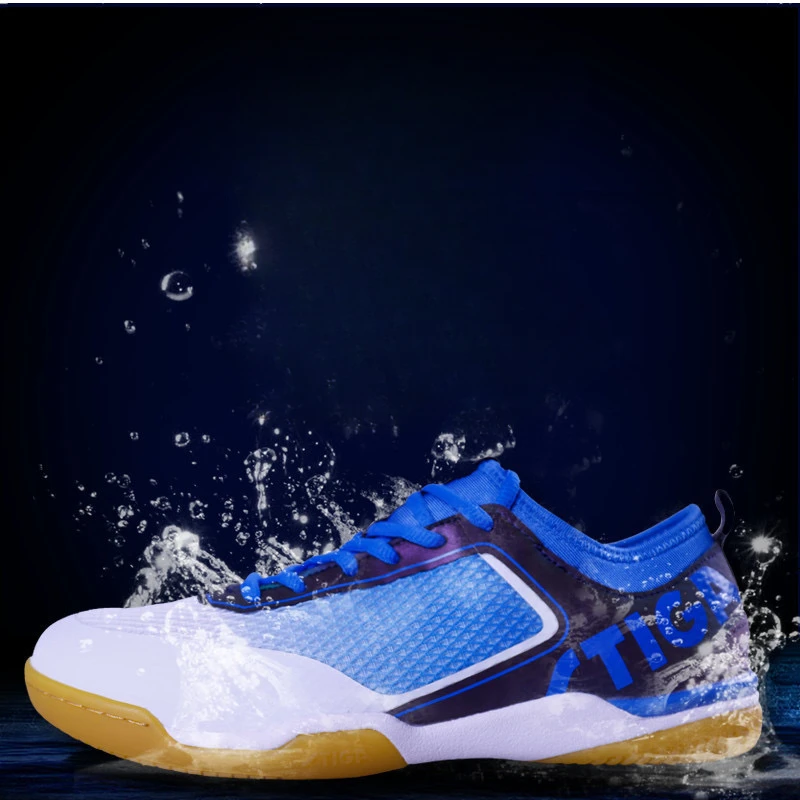 Professional Table Tennis Shoe For Unisex Orange Blue Indoor Court Shoes Men Women Athletic Shoe Hard-Wearing Badminton Sneakers