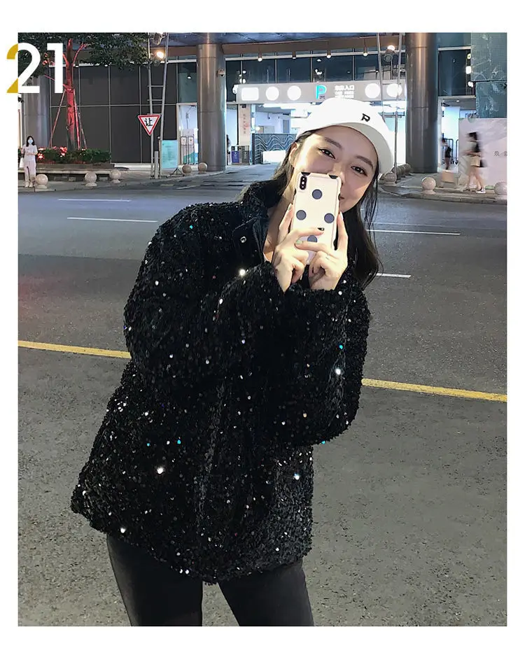 Sequined White Duck Down Short Down Jacket Women Thicken Parkas 2025 New Fashion Down Jacket Women Korean Loose Parka Coat