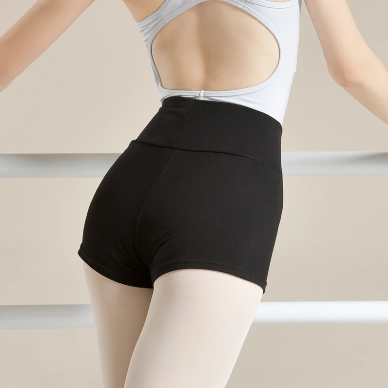 Women Ballet Dance Shorts High Waist Girls Black Full Cotton Shorts Lady Leggings Boxer Jogging Runing Pants for Dancing