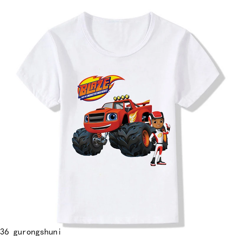 2024 New Hot Tees Top Maglietta A Maniche Corte Blaze E The Monster Machines Abbigliamento Per Bambini Boy Impostore Blaze Game Anime