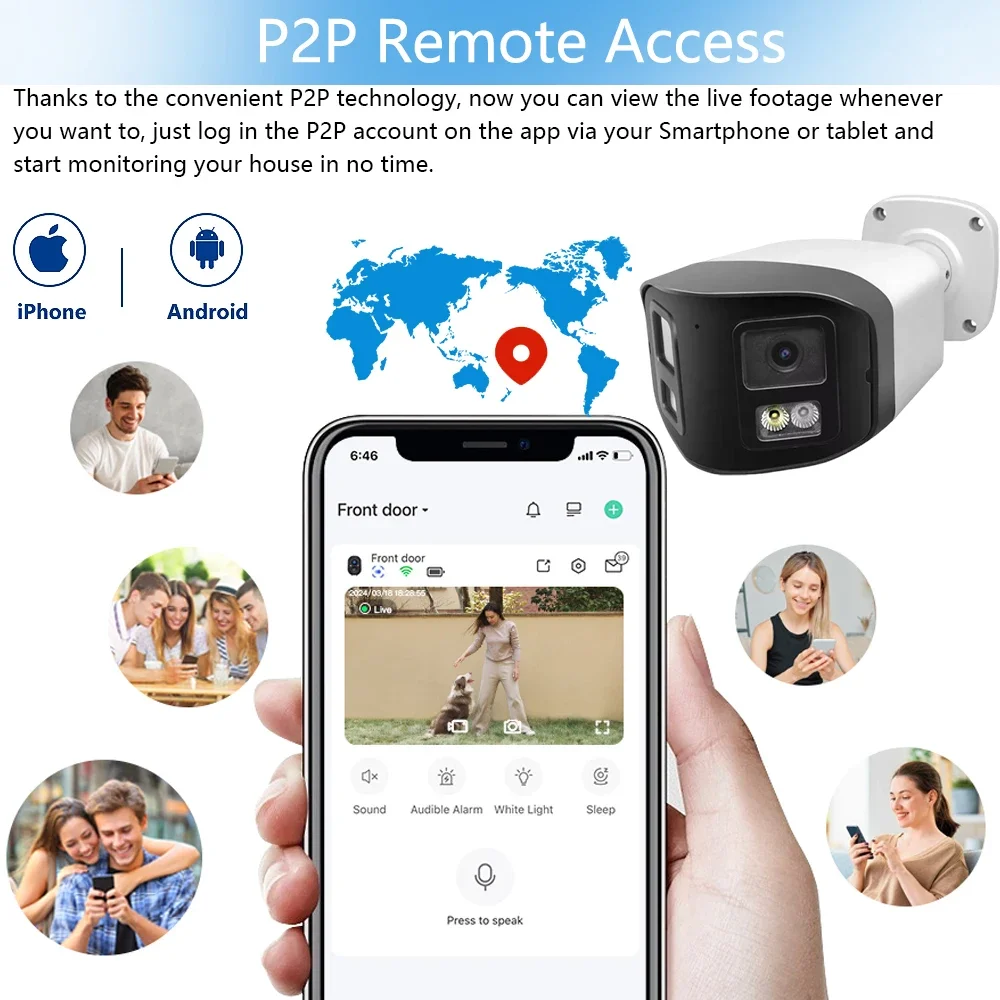 10CH POE 4K NVR 8MP 듀얼 렌즈 듀얼 라이트 파노라마 IP 카메라 POE 마이크 스피커 내장 컬러 야간 감시 감시 POE 시스템