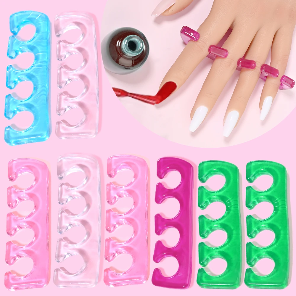 2Pcs/Lot Silicone Finger Toe Separators Soft Toe & Finger Separator for Separating Nails Polish Grooming Soft Gel Spacer