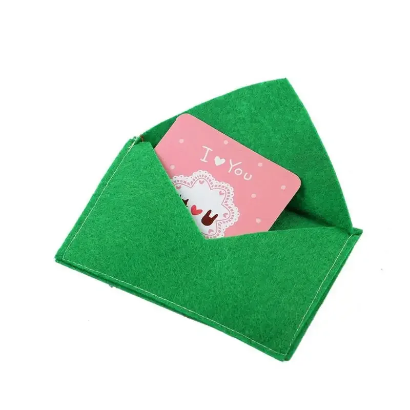 10pcs Green Christmas Envelope Candy Bag Invitation Envelope Santa Claus Tree Ornament Gift Bag Christmas Santa Sack Party Decor